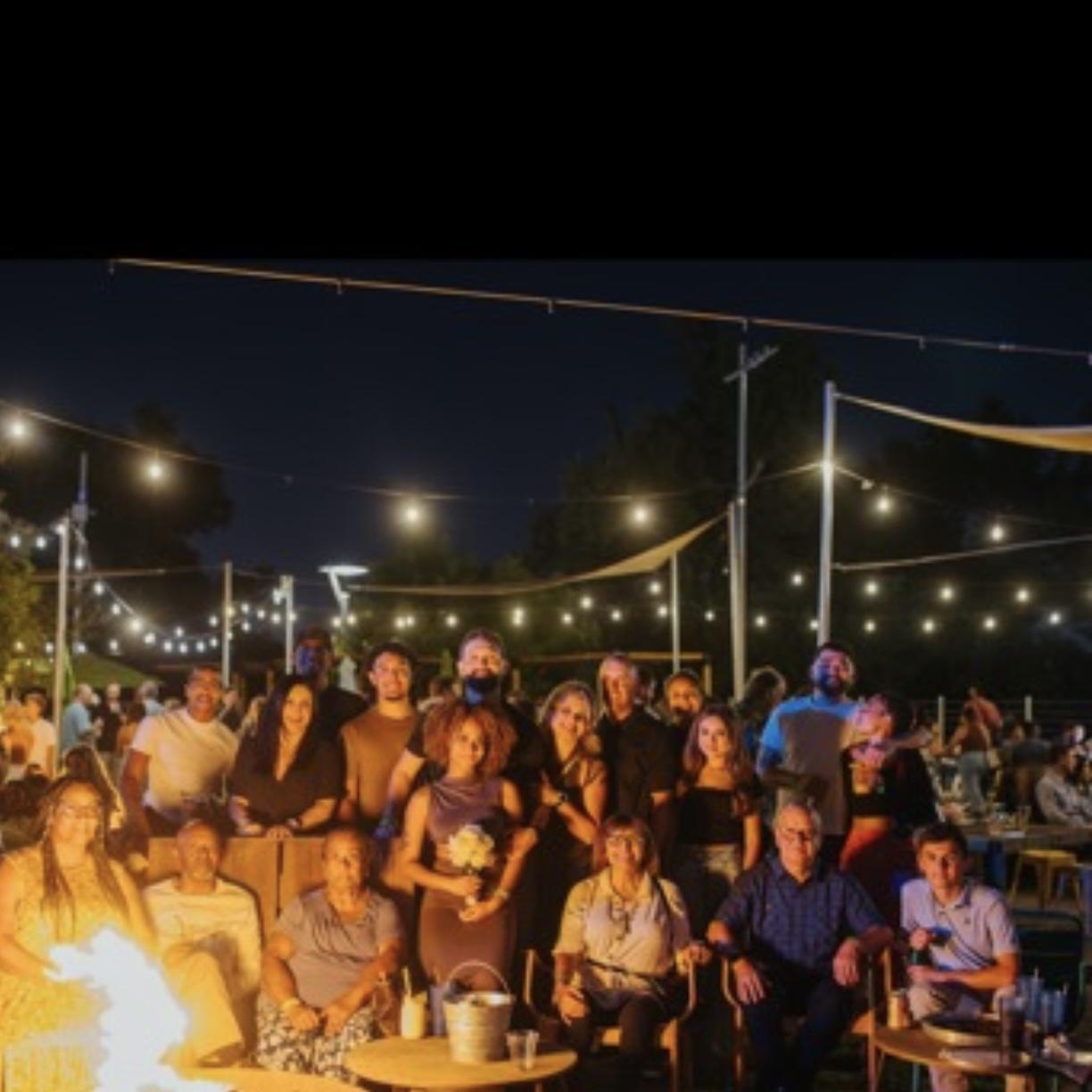 Family at Drakes: The Barn celebrating Abraham & Aliyah’s engagement.