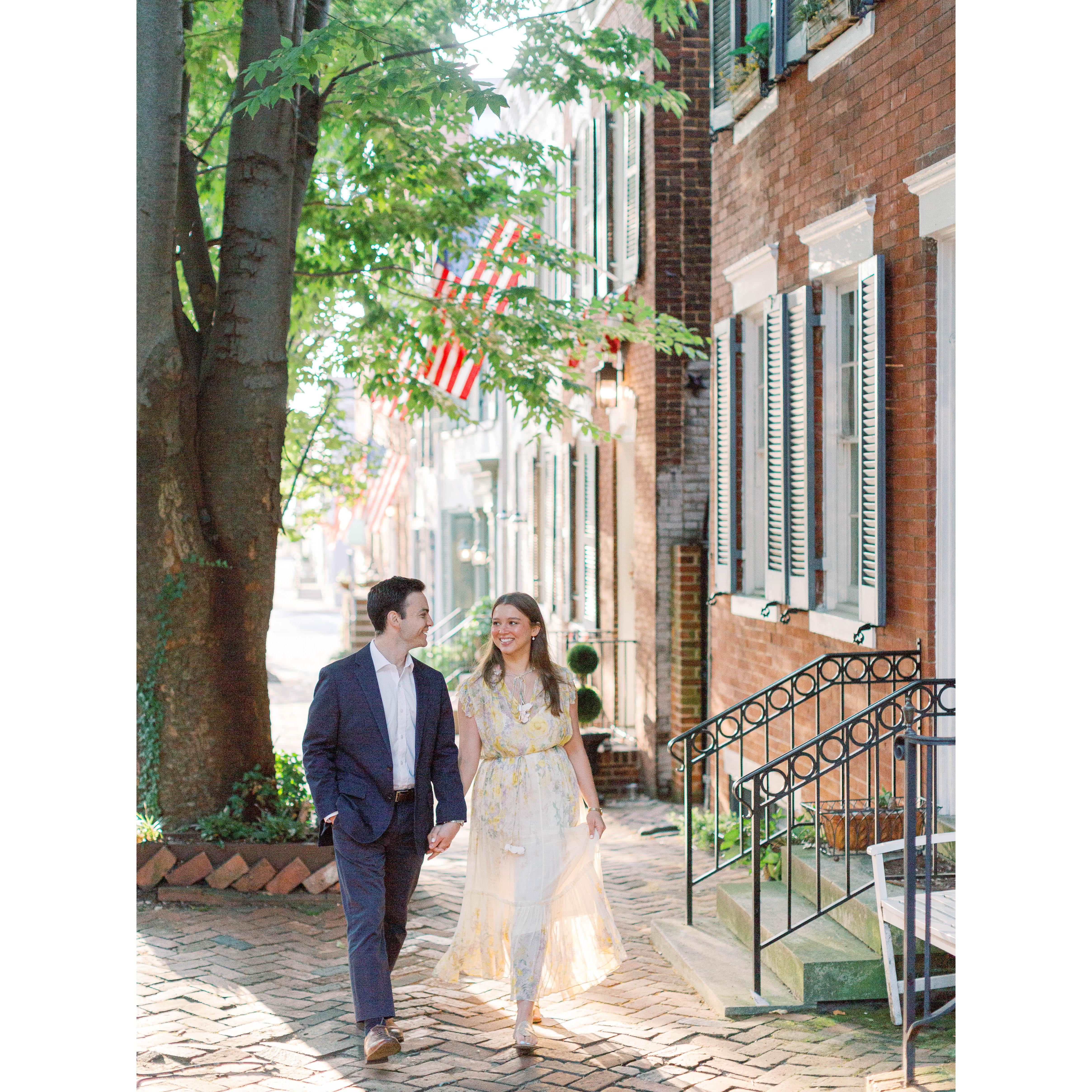 Engagement photo by Molly Lichten, Old Town, Alexandria, August 2024