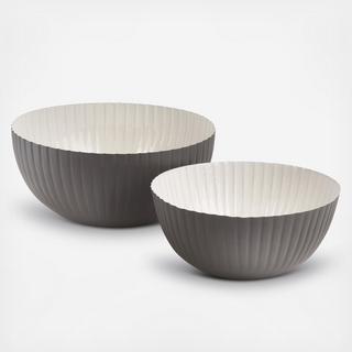 2-Piece Round Enamel Bowl Set
