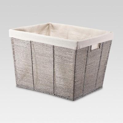 Rectangular Twisted Paper Rope Laundry Basket Gray - Threshold™