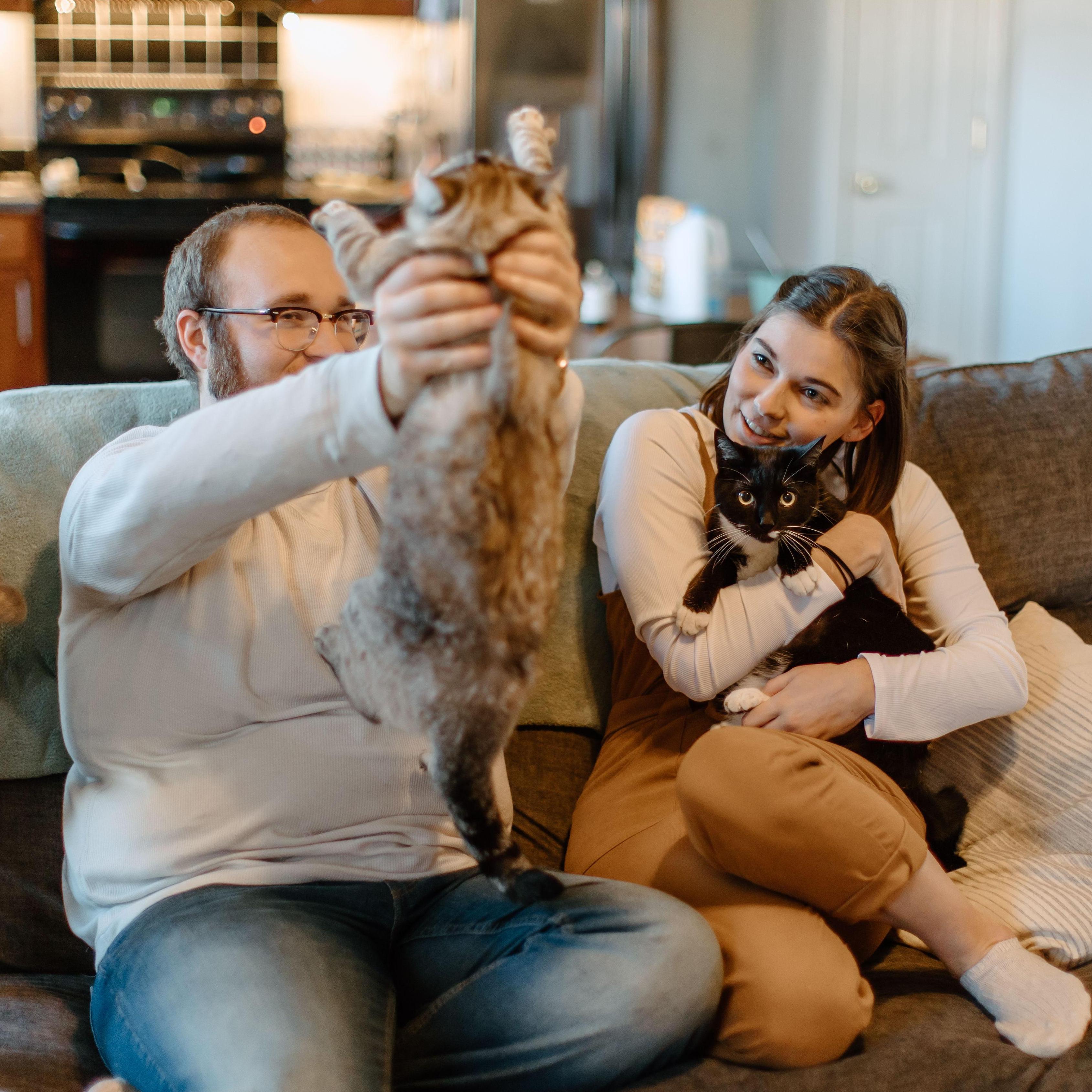 Engagement photos by Macey Joy Photos. November 2022. Featuring Alfie and Milk.