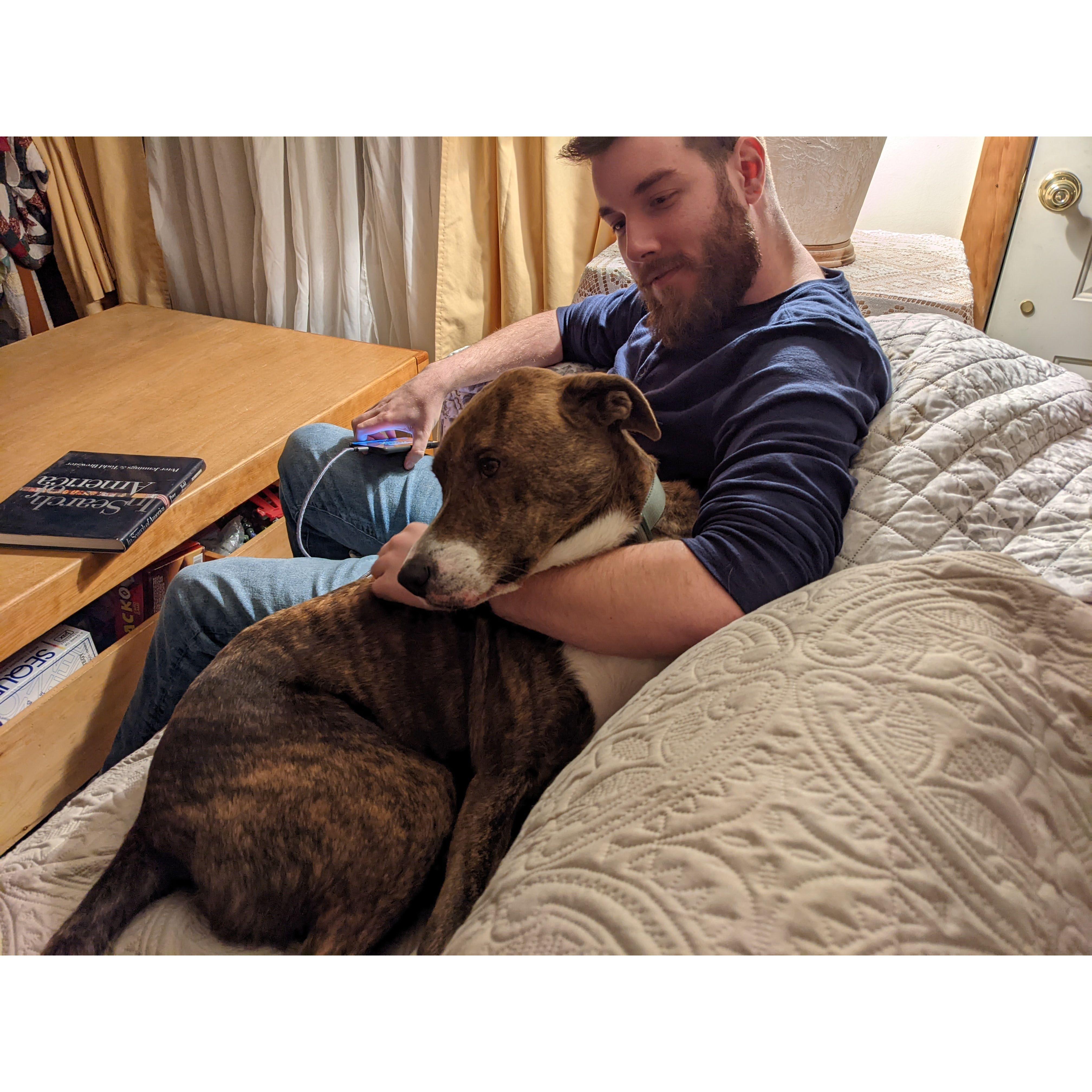 Clay fell in love with Alex and Bonnie's dog Carsen