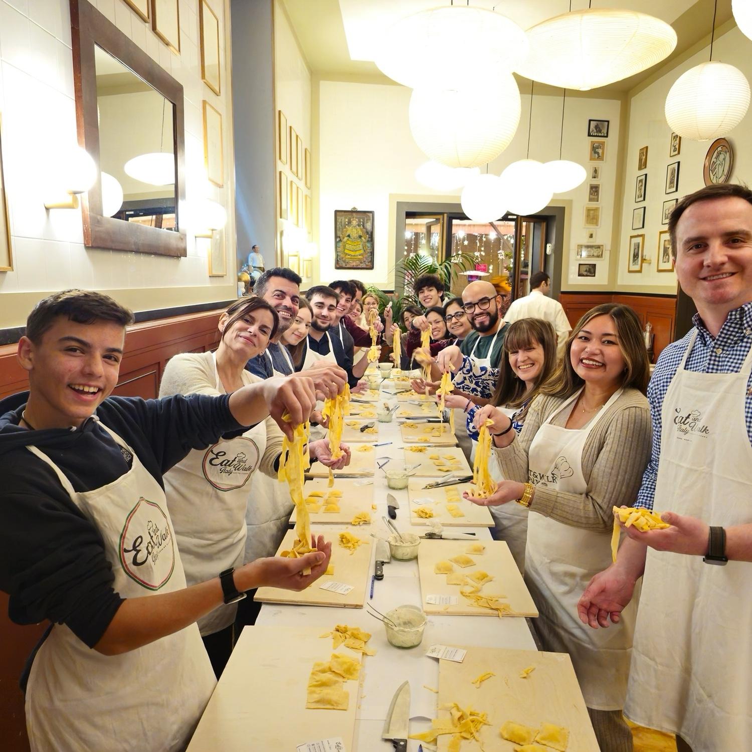 With our cooking class group in Rome, Italy