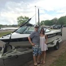 The first of many boat rides in our Mastercraft!