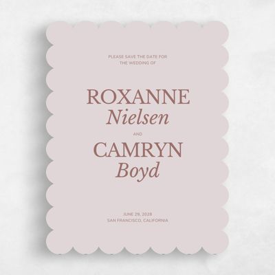 Pink Scalloped Wedding Save the Date - Jaramillo Classic