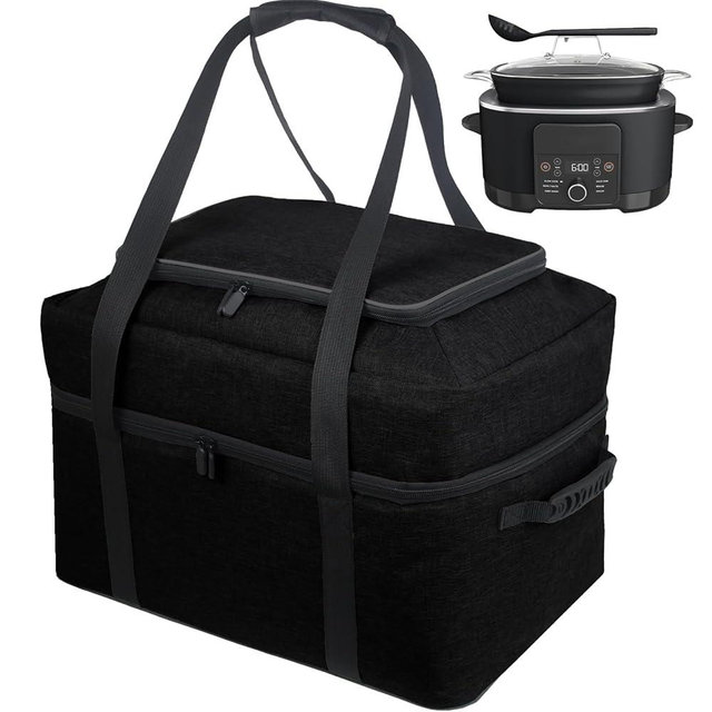 Slow Cooker Carrying Bag for Ninja Foodi PossibleCooker PLUS, Portable Outdoor Slow Cooker Double-Layer Travel Bag Case for Ninja Foodi 8.5 Quart PossibleCooker PRO Multi-Cooker MC1010/MC1001 (Black)
