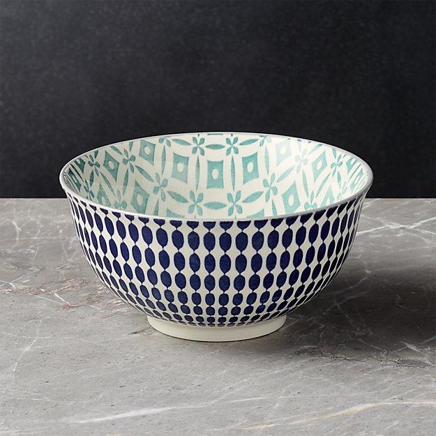 Yuki Blue Noodle Bowl 7.5"