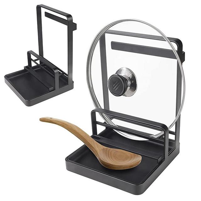 VanlonPro Pot Lid Holder Multipurpose Lid and Spoon Rest Pad Book Cutting Board Spoon Rest Kitchen Utensils Drip Tray Washable Utensils Lid Holder Ladle Rest Pot Rack Multifunctional Storage Rack