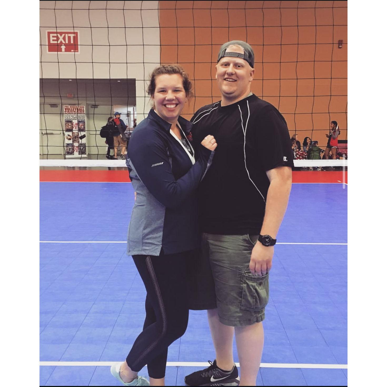 After seven years together, this is the earliest photo we could dig up! A weekend in Columbus cheering on the team Grayson was coaching at the time.