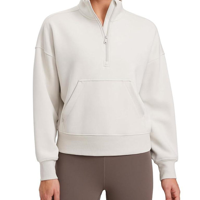 CRZ YOGA SoftAura Half Zip Sweatshirt for Women Long Sleeve Pullover Workout Casual Funnel Neck Tops with Pocket