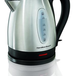 Hamilton Beach 40880C Electric Kettle, 1.7 L, Stainless Steel/Silver