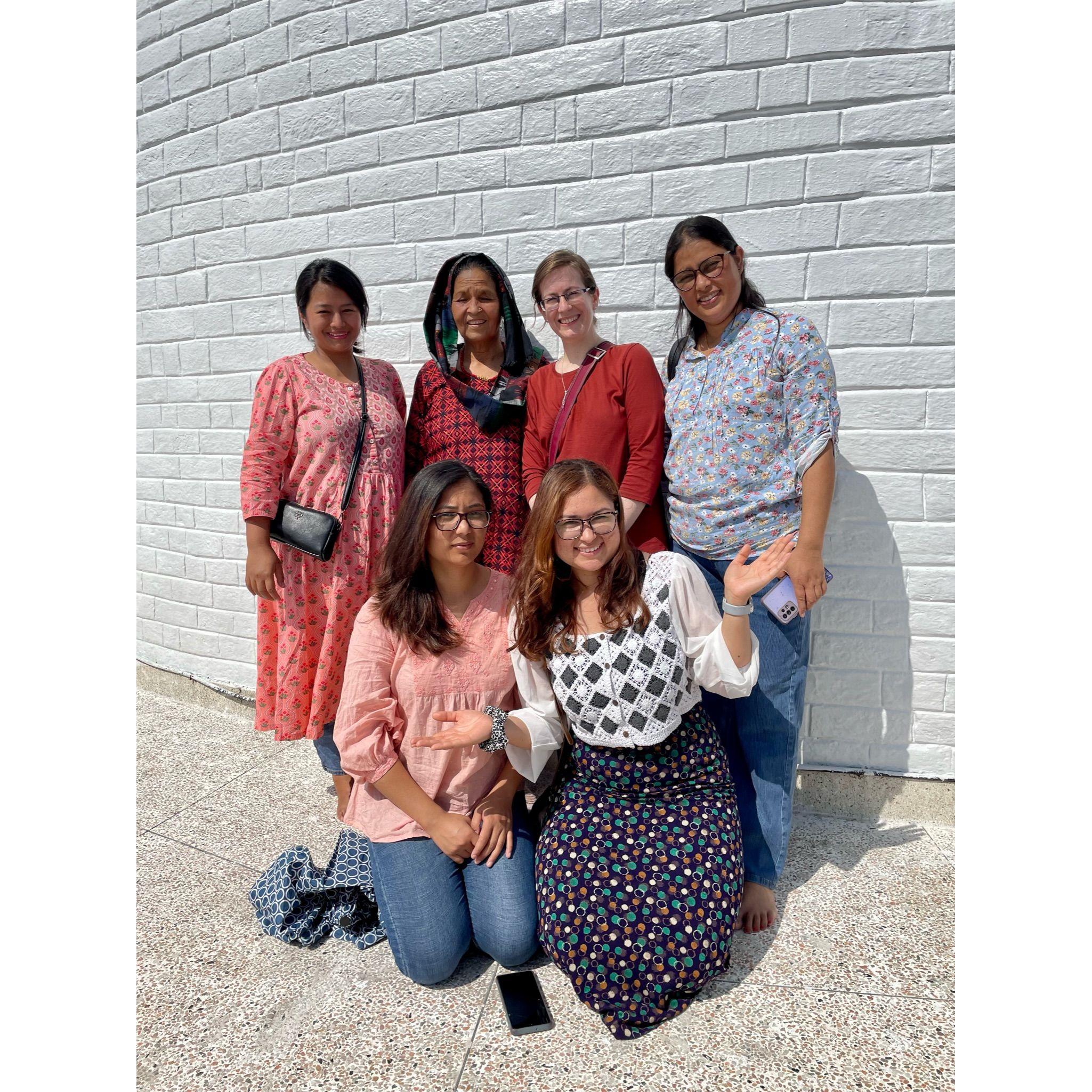 Tori with the women in Prakash's family