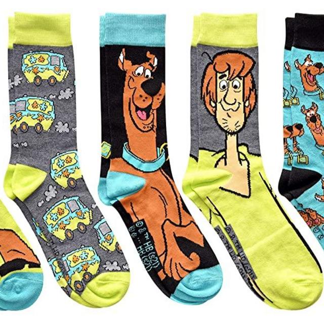 Hyp Scooby Doo Shaggy and The Mystery Machine Men's Crew Socks 5 Pair Pack