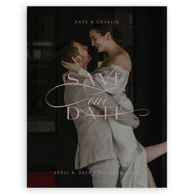 Dusty Rose, Pink Wedding Digital Save the Date - Calle Photo