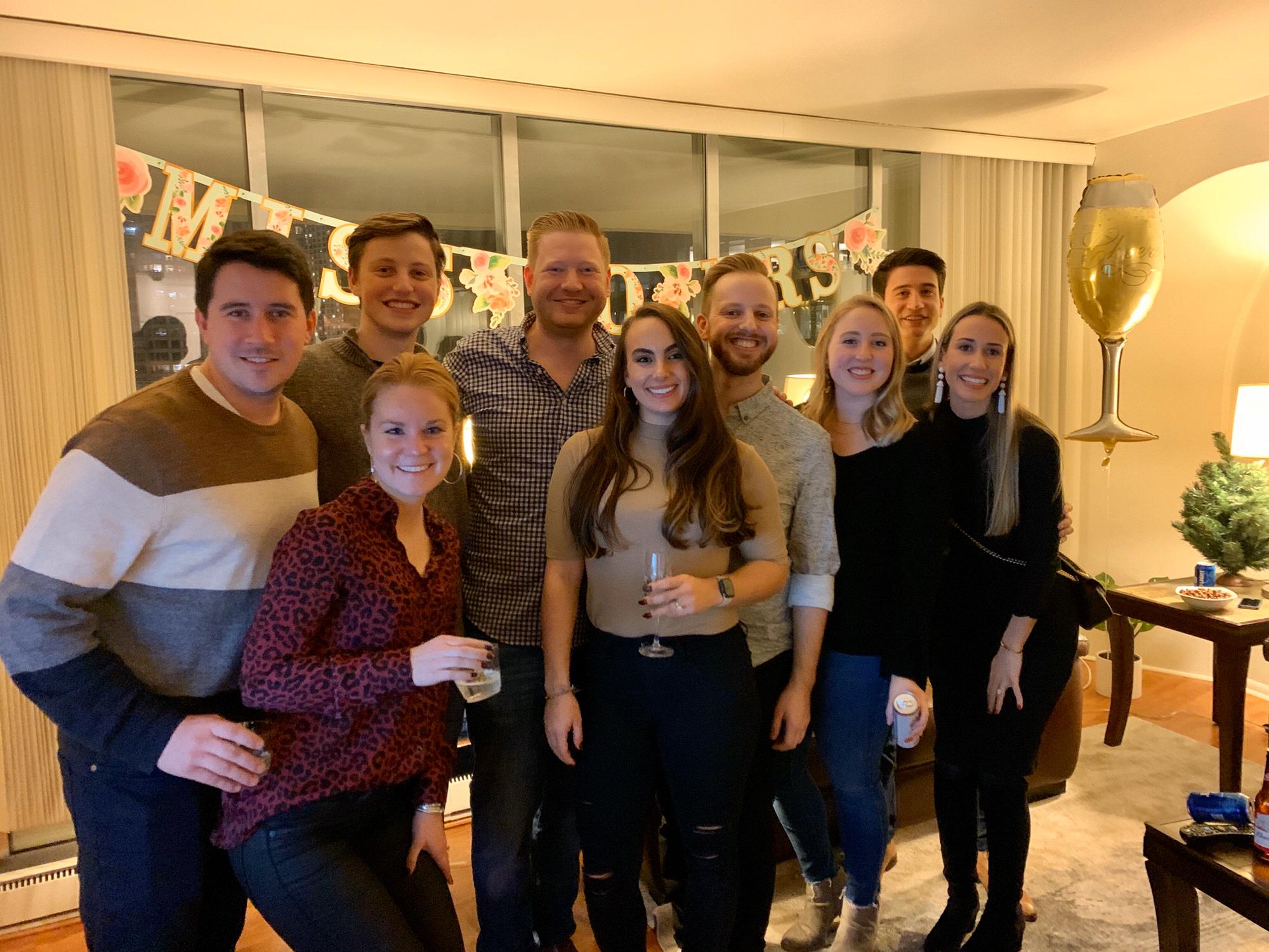 When friends and family came together after the proposal to celebrate.
