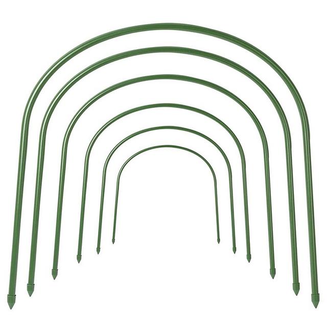 F.O.T 6Pcs(25.6" x 23.6" ) Greenhouse Hoops,Plant Support Garden Stakes, Rust-Free Grow Tunnel 4.9ft Long Steel with Plastic Coated Support Hoops Frame for Garden Fabric, Plant Support Garden Stakes