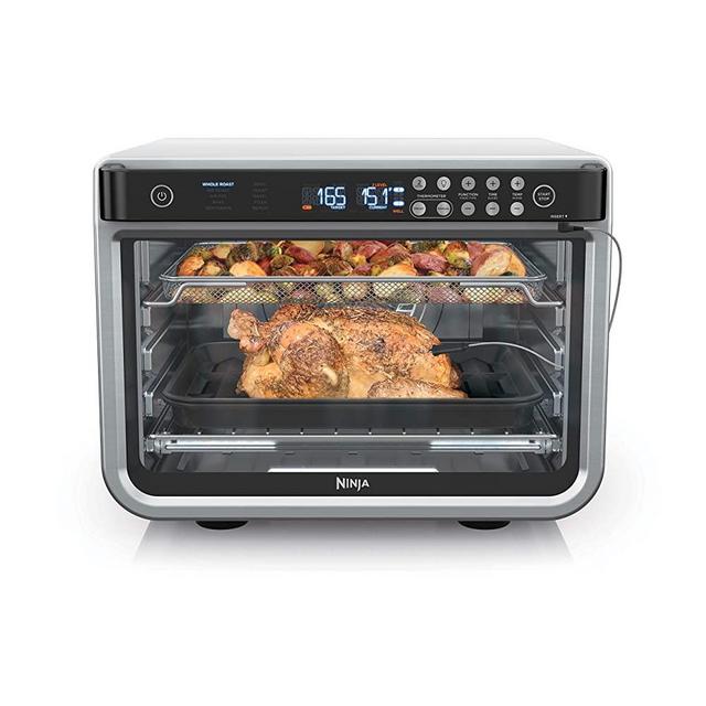 Ninja DT251 Foodi 10-in-1 Smart Air Fry Digital Countertop Convection Toaster Oven with Thermometer XL Capacity and a Stainless Steel Finish