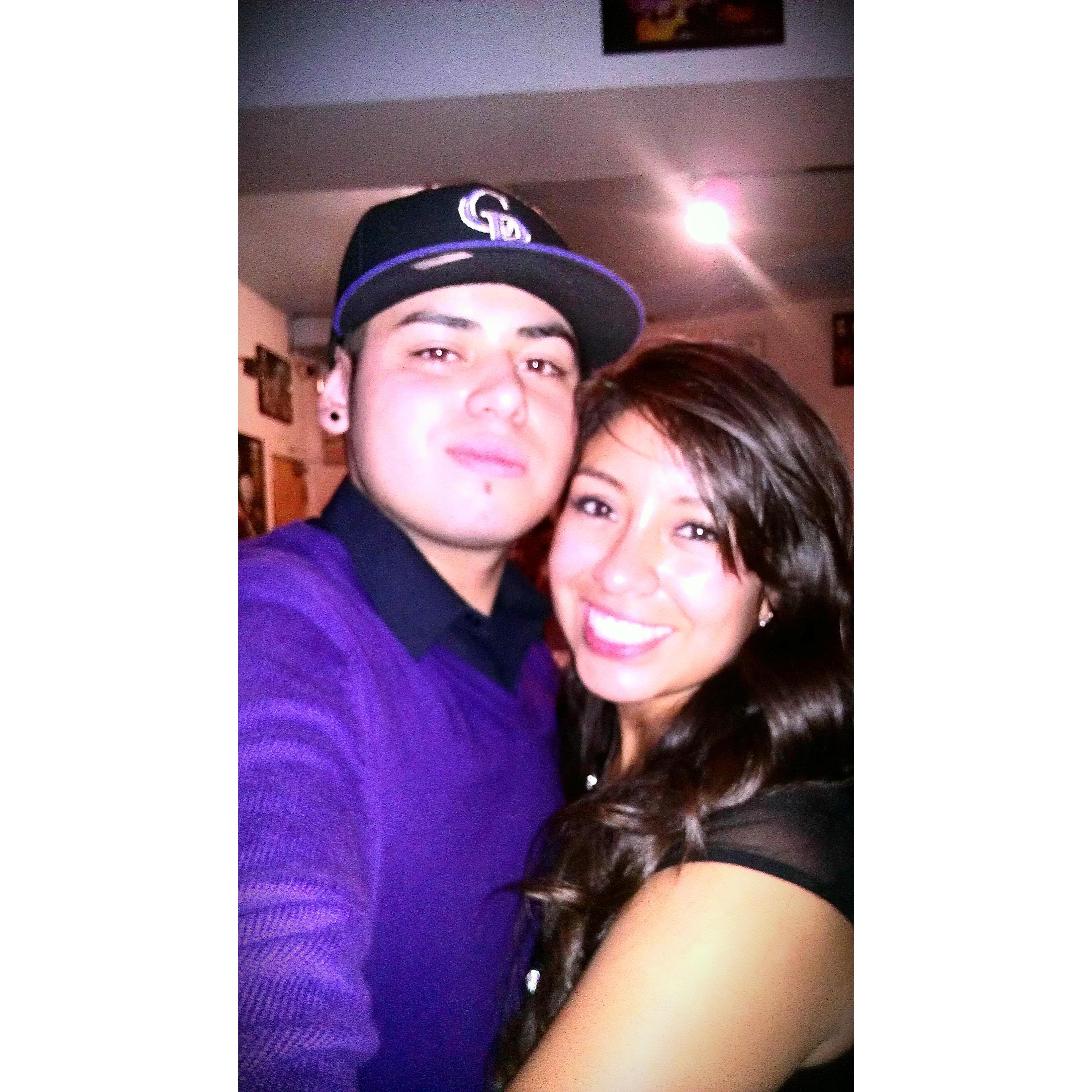 Look at our baby faces...Our very first picture as a couple 2012