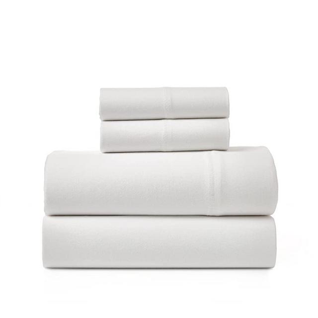 Road Trip America Jersey Sheets Set - Cotton 4 Pieces Queen Set - T-Shirt Soft Knit Stretchy Bed Sheets - All Seasonal and Deep Pockets - Certified by Oeko-TEX (White, Queen)