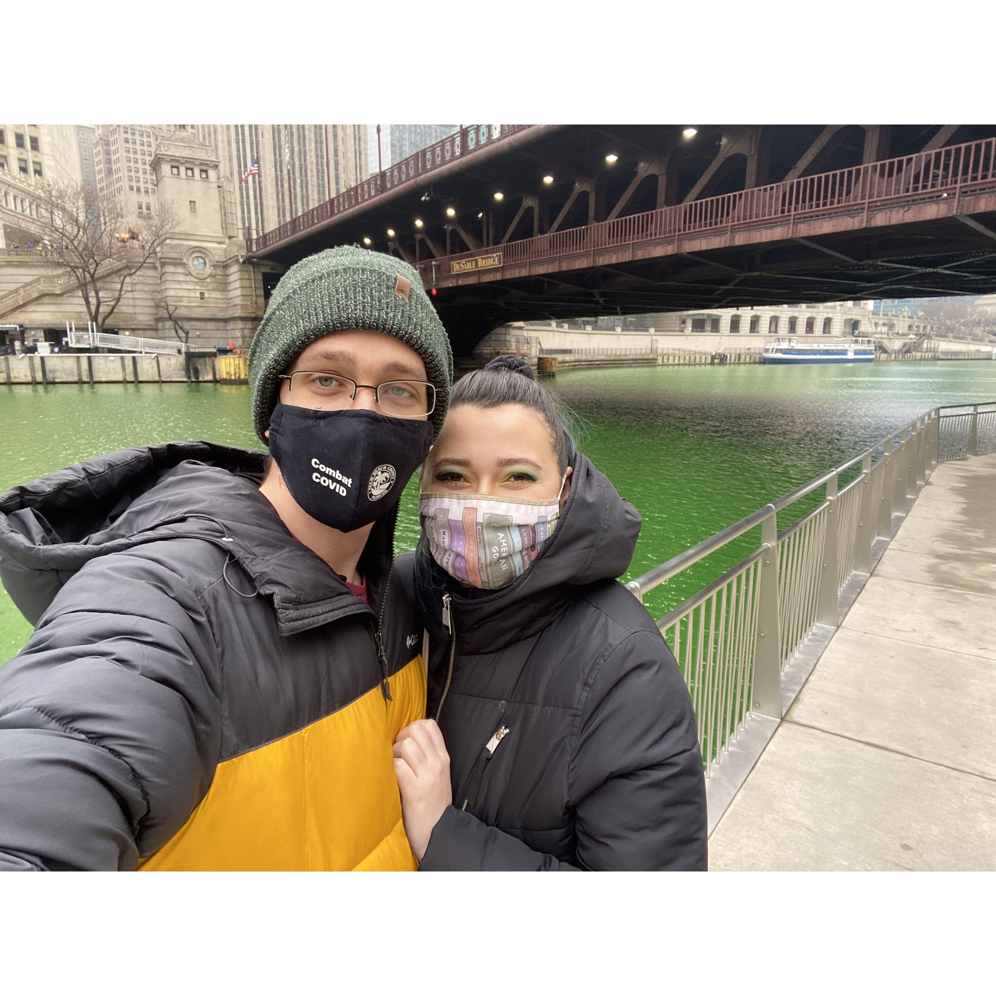Dying the Chicago River green for St. Patrick’s Day is hard work, but worth it
