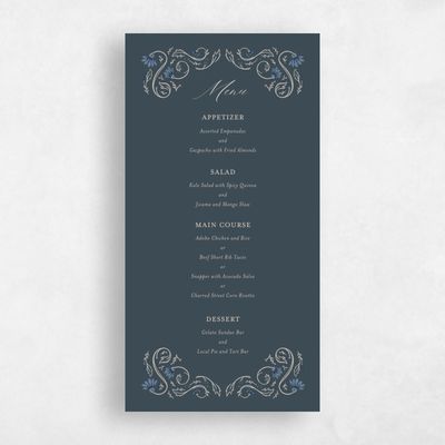 Teal, Blue Wedding Menu - Sabriel
