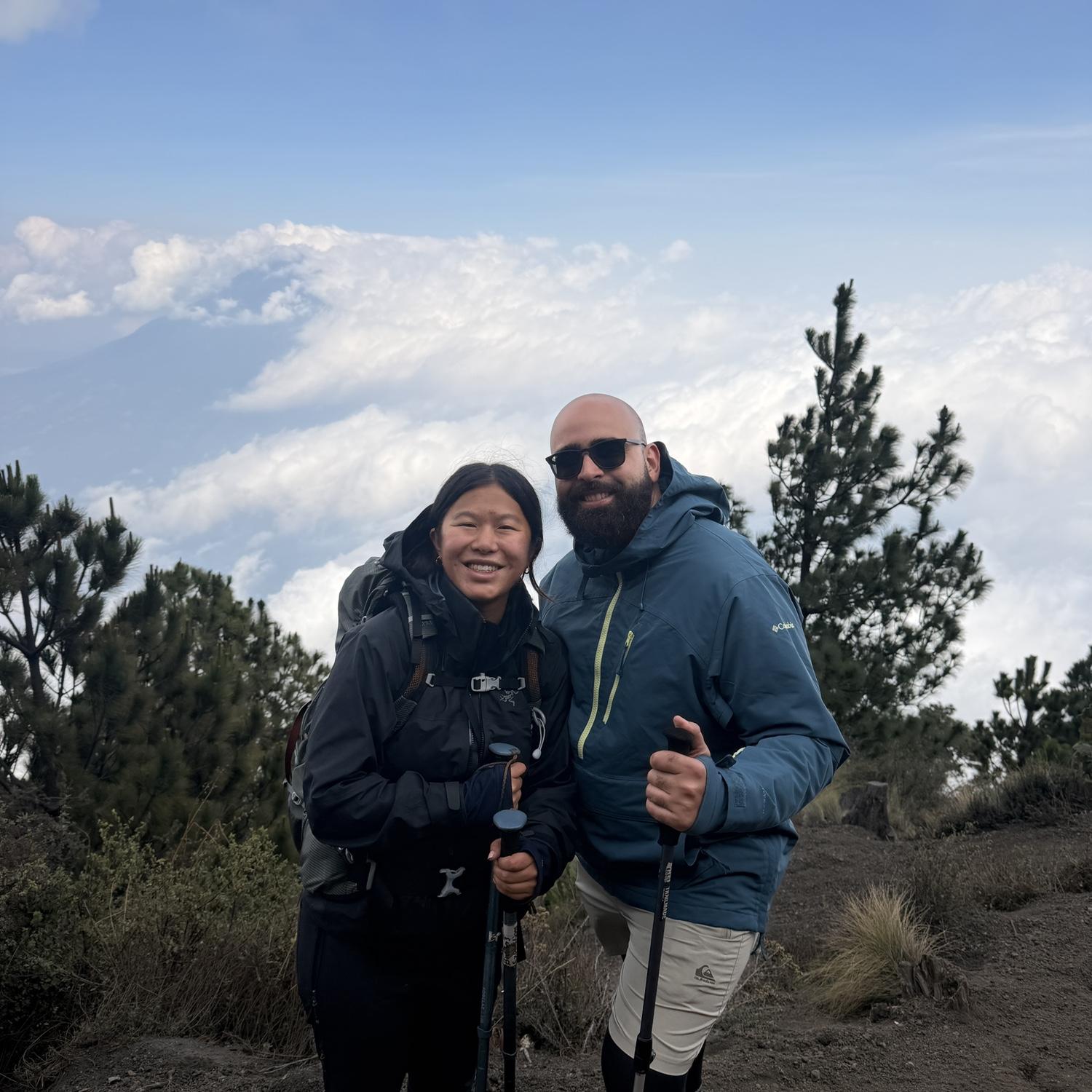 Hiking the volcano on the way to our proposal!