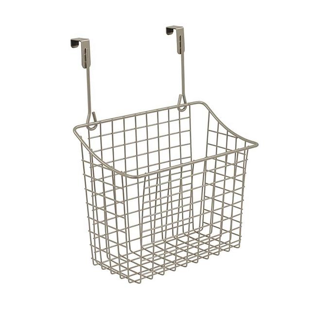 Spectrum Diversified Grid Storage Basket, Over the Cabinet, Steel Wire Sink Organization for Kitchen & Bathroom, Large, Satin Nickel, 4 ounce