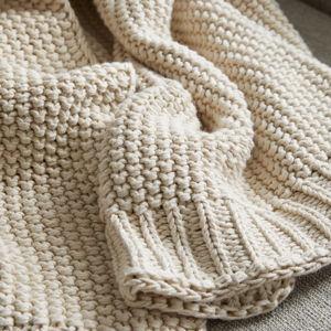 Cotton Fisherman Throw in Natural