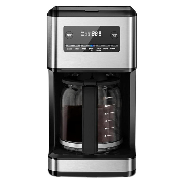 Kismile 14-Cup Drip Coffee Maker - 24-Hour Programmable Drip Coffee Machine, Bold Brew Mode, Auto Pause, Keep Warm Function
