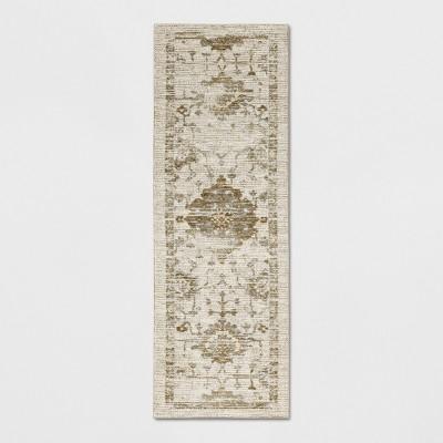 2'4"X7' Runner Vintage Tufted Distressed Rug Tan - Threshold™