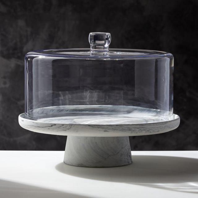 Swirl Cake Stand with Glass Lid