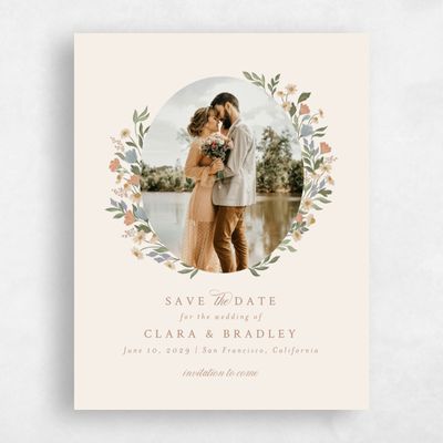 Linen, Beige Wedding Save the Date - Florentina Photo
