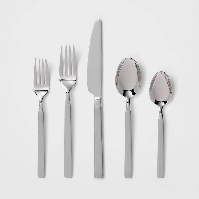 20pc Stainless Steel Two-Tone Silverware Set - Threshold™