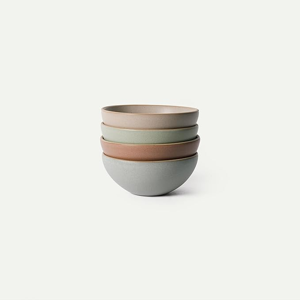 MORA Medium Bowls Set of 4, 28oz Ceramic Pottery Everyday Bowls - Microwave, Oven and Dishwasher Safe - Harvest Color