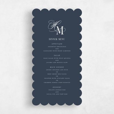 Scalloped Wedding Menu - Jalen