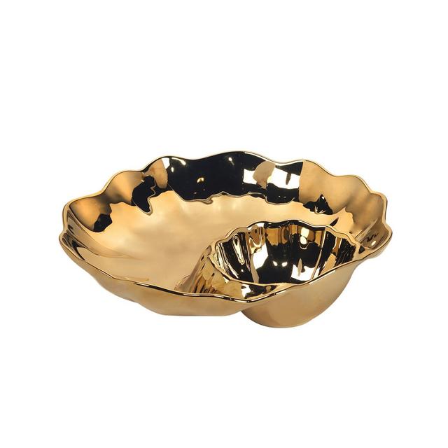 Certified International Gold-Silver Tone Coast Chip Dip, Service for 1