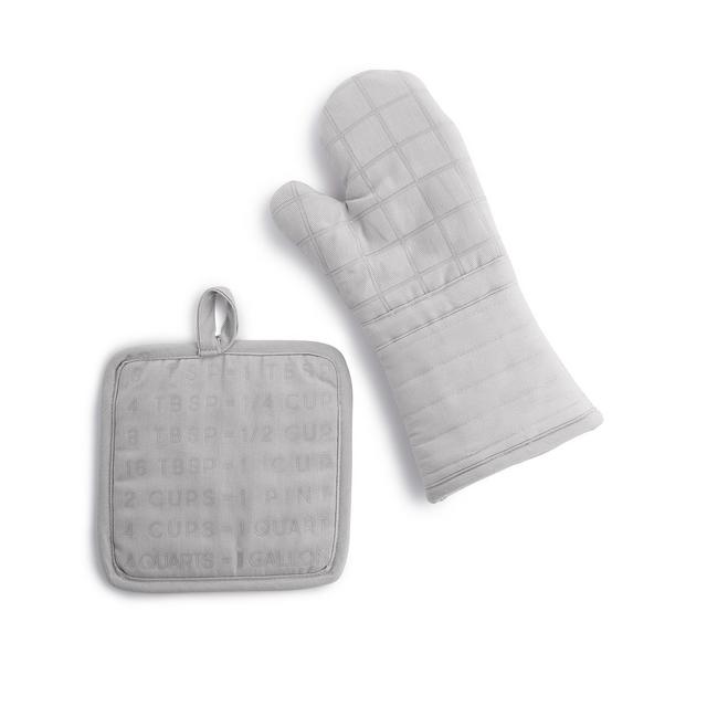 The Cellar Gray Cotton Mitt & Pot Holder Set, Created for Macy's