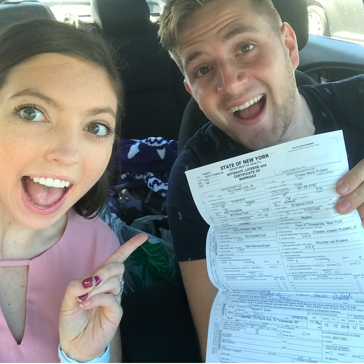 When we got our marriage license!