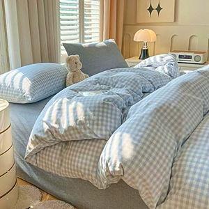 Nayoroom Gingham Duvet Cover - QUEEN - Blue/White Plaid
