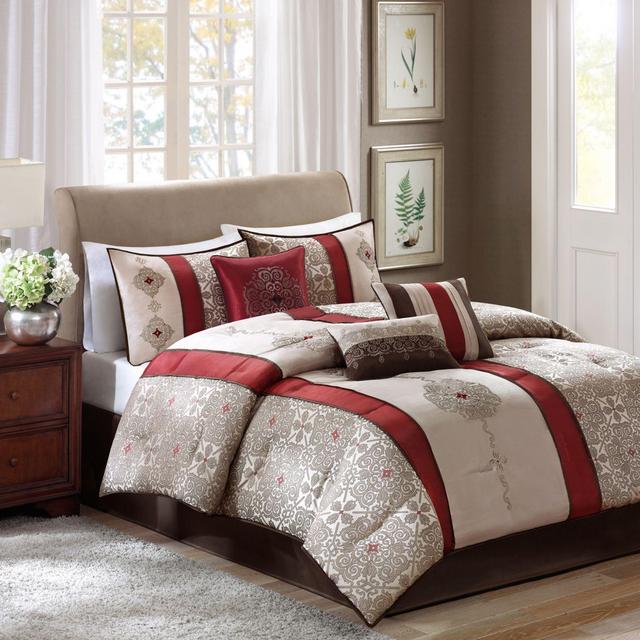 Madison Park Donovan 7-Piece Queen Comforter Set in Red