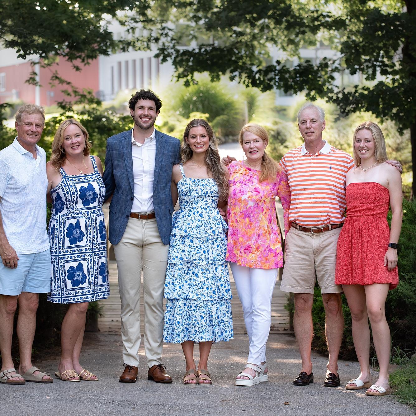 7/18/2025- Photo with both of our families at our engagement at Sassafras Springs Vineyard and Winery in Springdale, Arkansas.