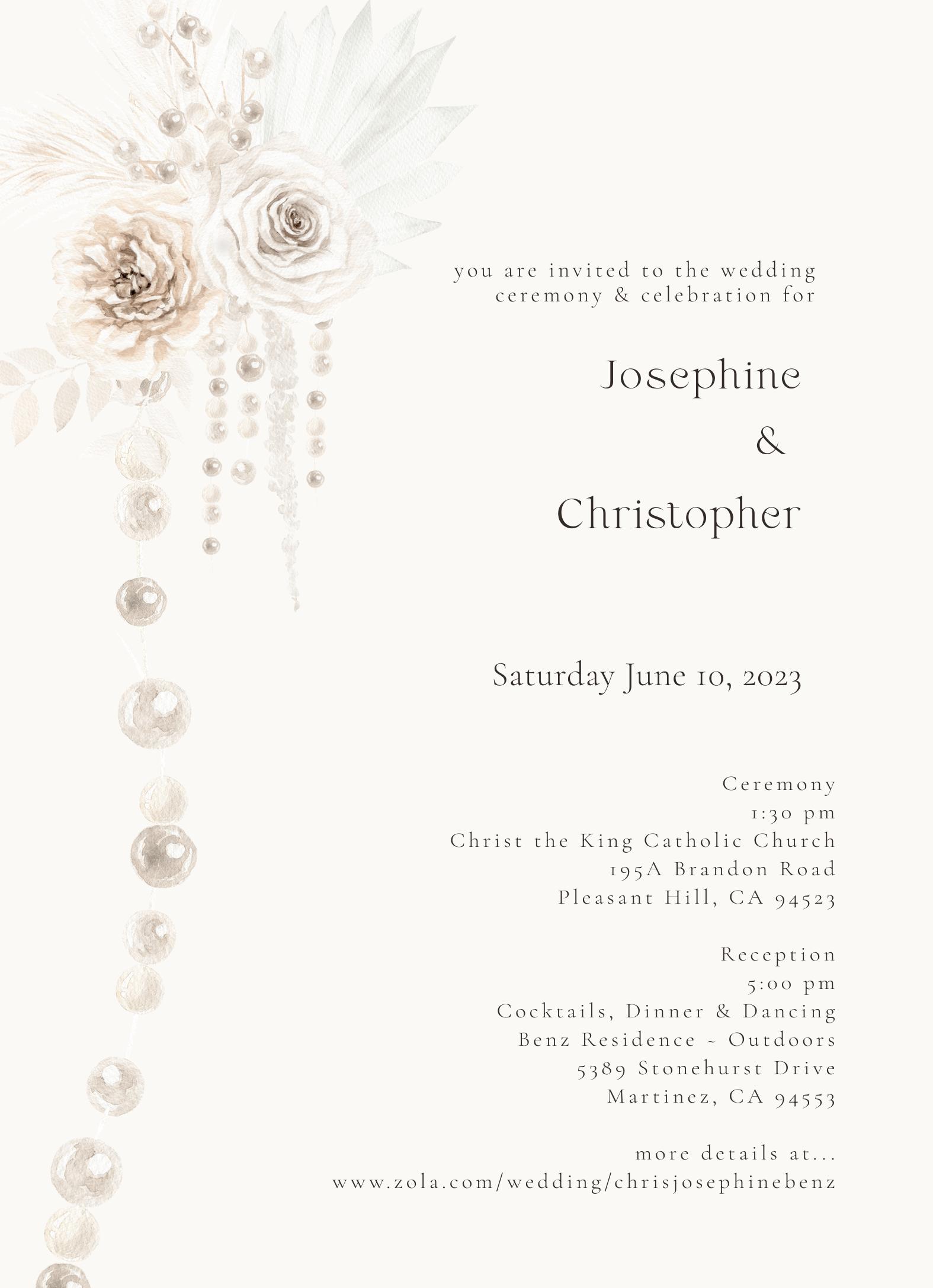 The Wedding Website of Josephine Benz and Christopher Benz