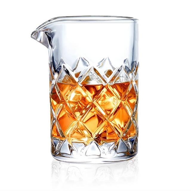 KITESSENSU Bar Cocktail Mixing Glass, Seamless Cocktail Pitcher for Stirred Cocktail with Weighted Bottom, Old Fashioned Bartender Accessory and Tool - 12oz 360ml