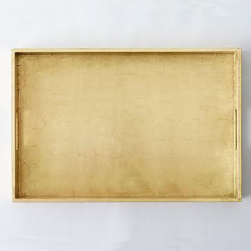 Reclaimed Wood Lacquer Tray, 18"x 28", Gold