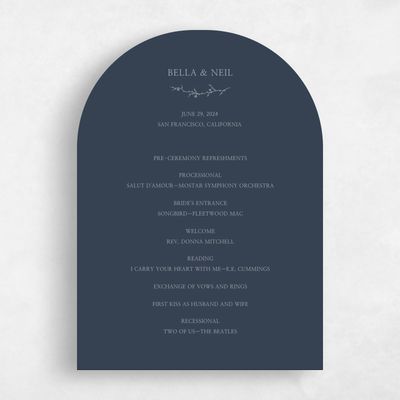 Blue Arch Wedding Program - Earlewood
