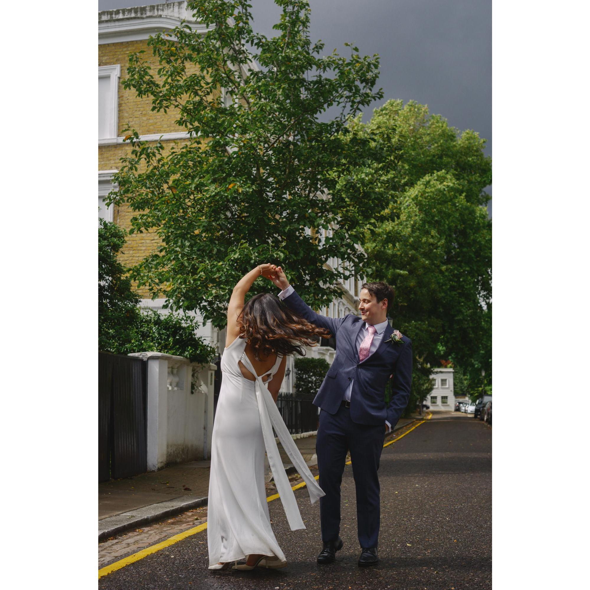 One little dance in the streets of Chelsea before the rain.