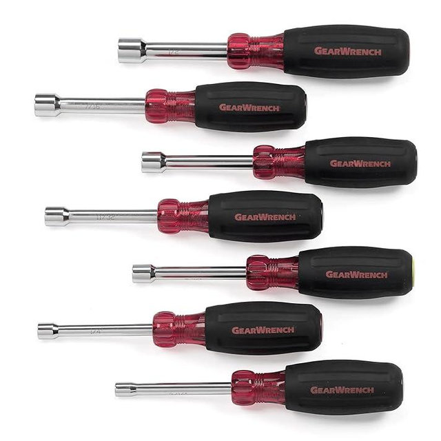 GEARWRENCH 7 Pc. Hollow Shaft Cushion Grip Nutdriver Set, SAE - 82765