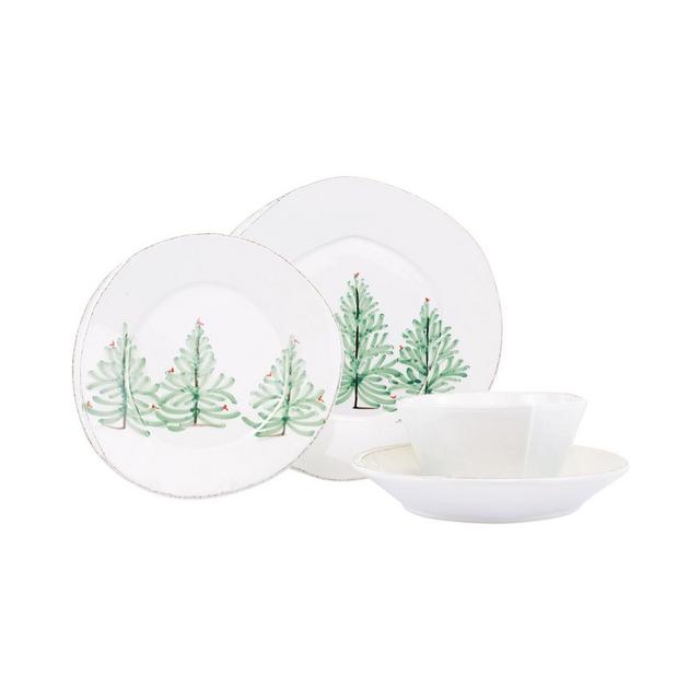 Vietri Lastra Holiday Four-Piece Place Setting