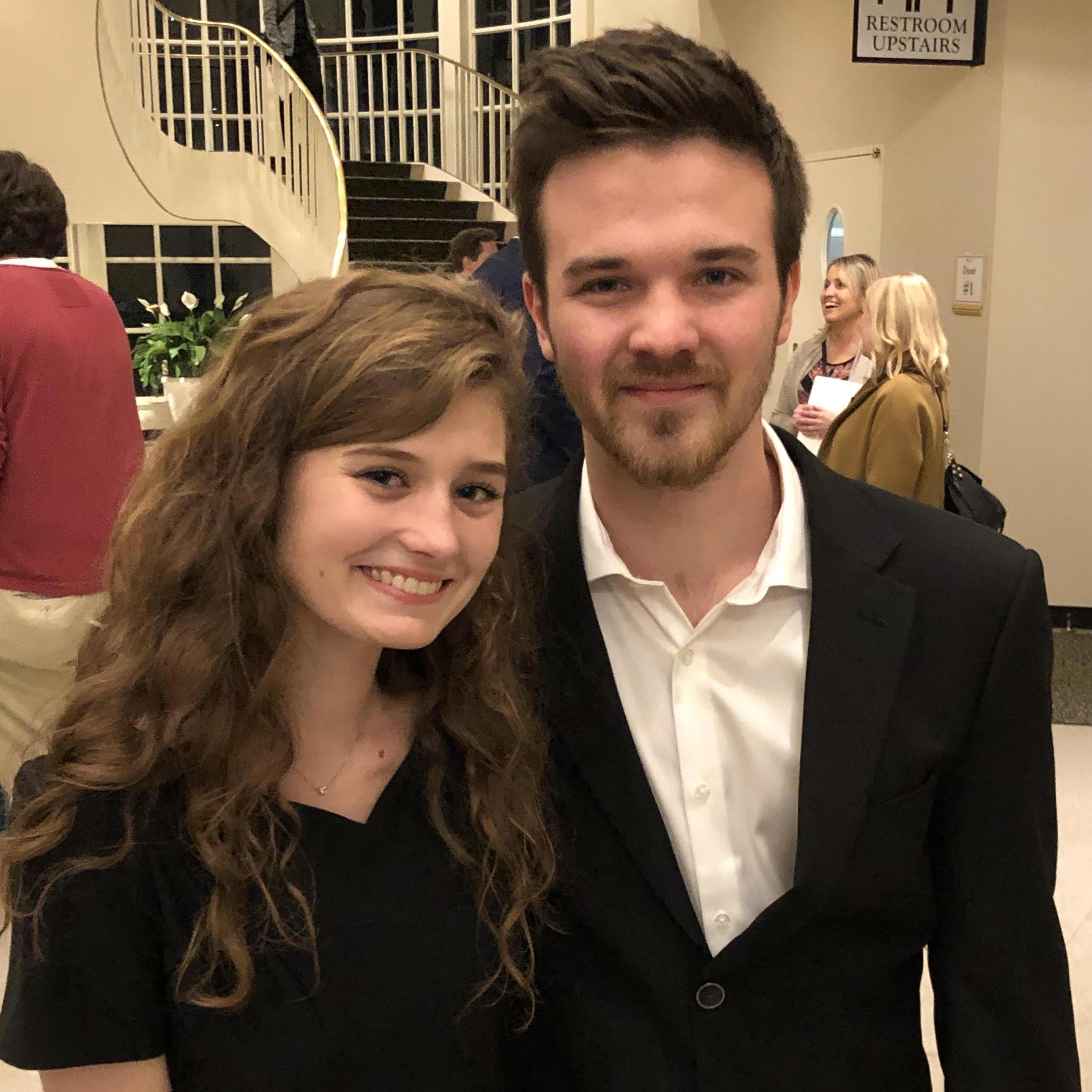 This was taken after our first concert together at Furman