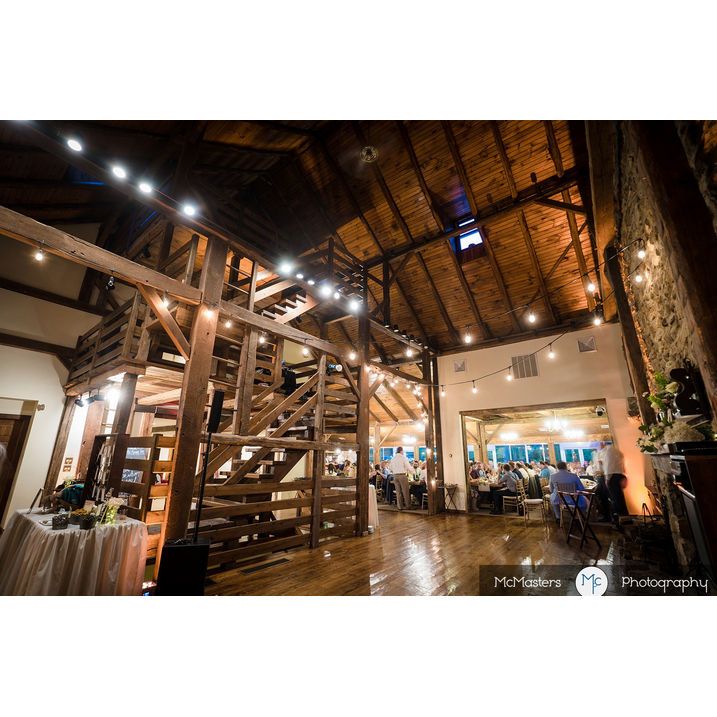 The stunning, rustic reception hall at the Bally Spring Inn